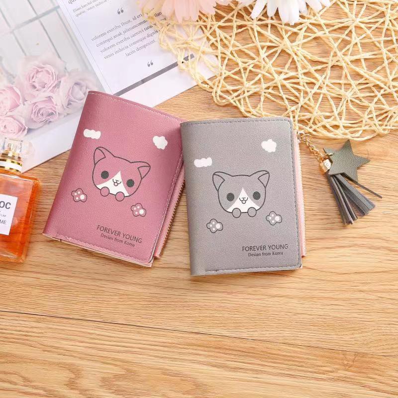 ♥TMALL88♥ DOMPET MINI WANITA AS3012 DOMPET RESLETING FREE GANTUNGAN GAMBAR KUCING