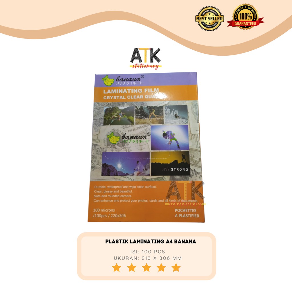 

Plastik Laminating A4 Banana/ Pisang 100 Microns atk