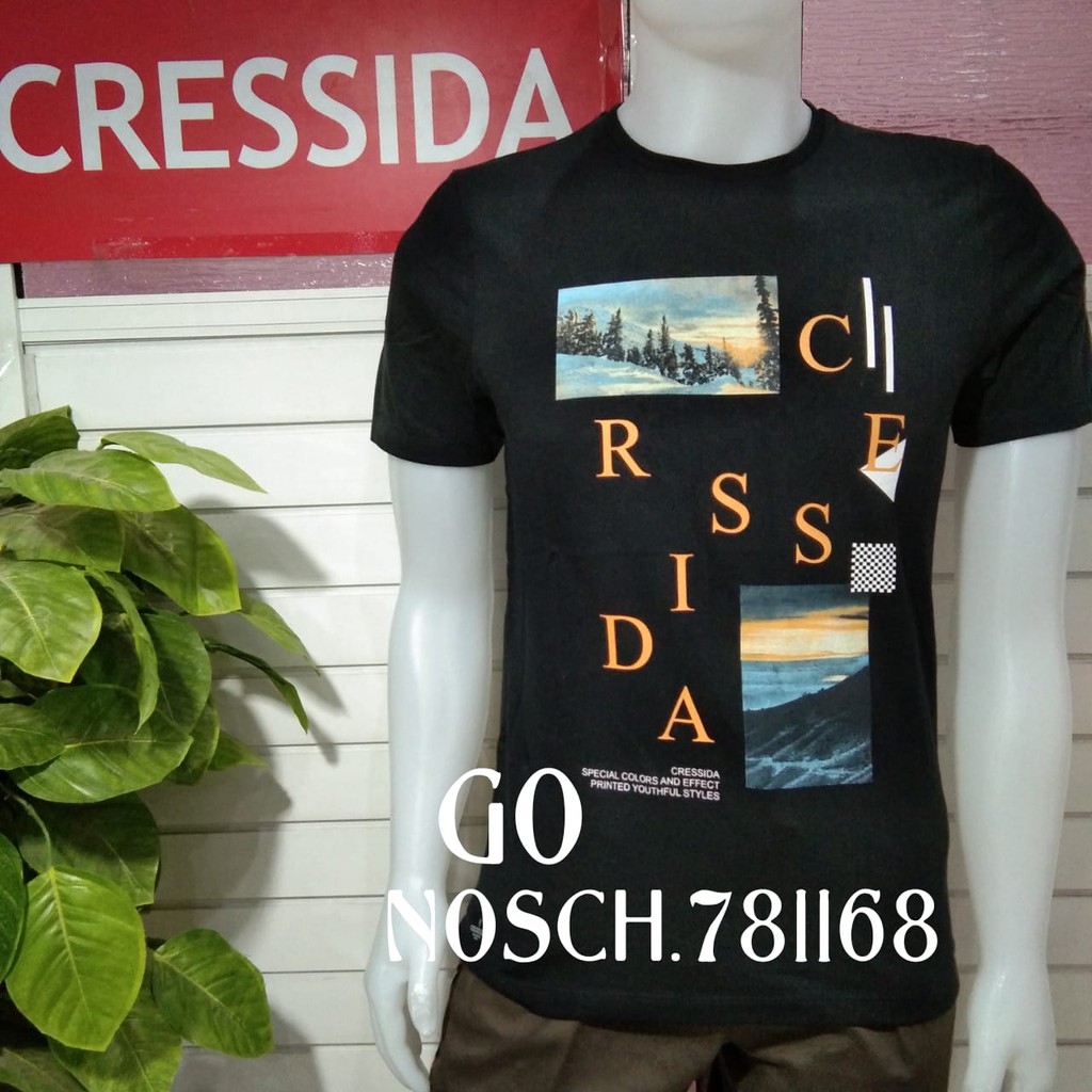 gof CRESSIDA KAOS Pakaian Pria Atasan Kaos Oblong Casual Santai Slimfit Lengan Pendek Original Brand