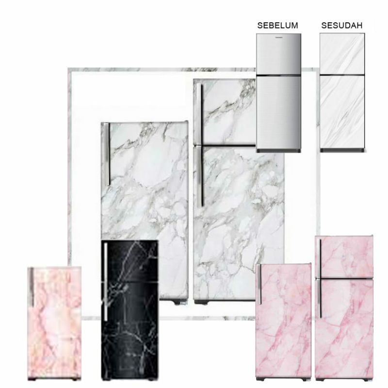 Sticker Lemari Es Stiker Kulkas Warna Polos