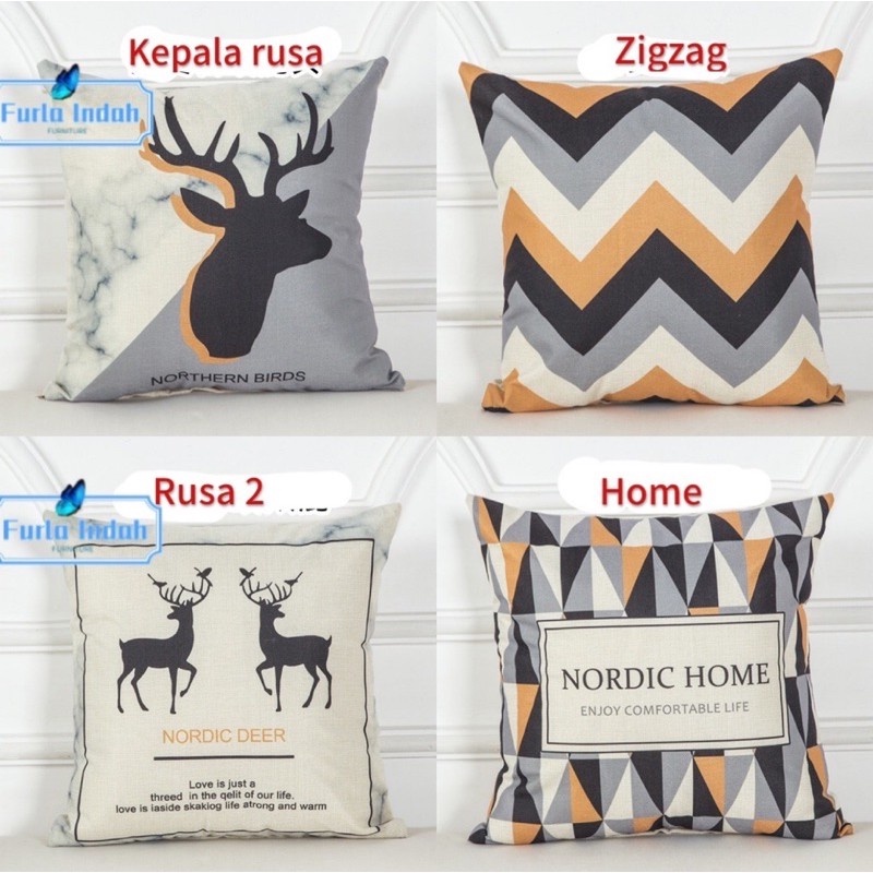 sarung bantal sofa sarung bantal kursi  TYPE Rusa/Home 45×45 IMPORT