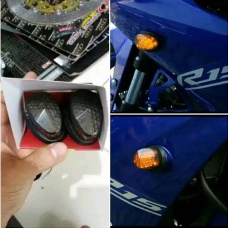 Lampu sen fairing sen R15 ninja cbr gsx nyala kuning