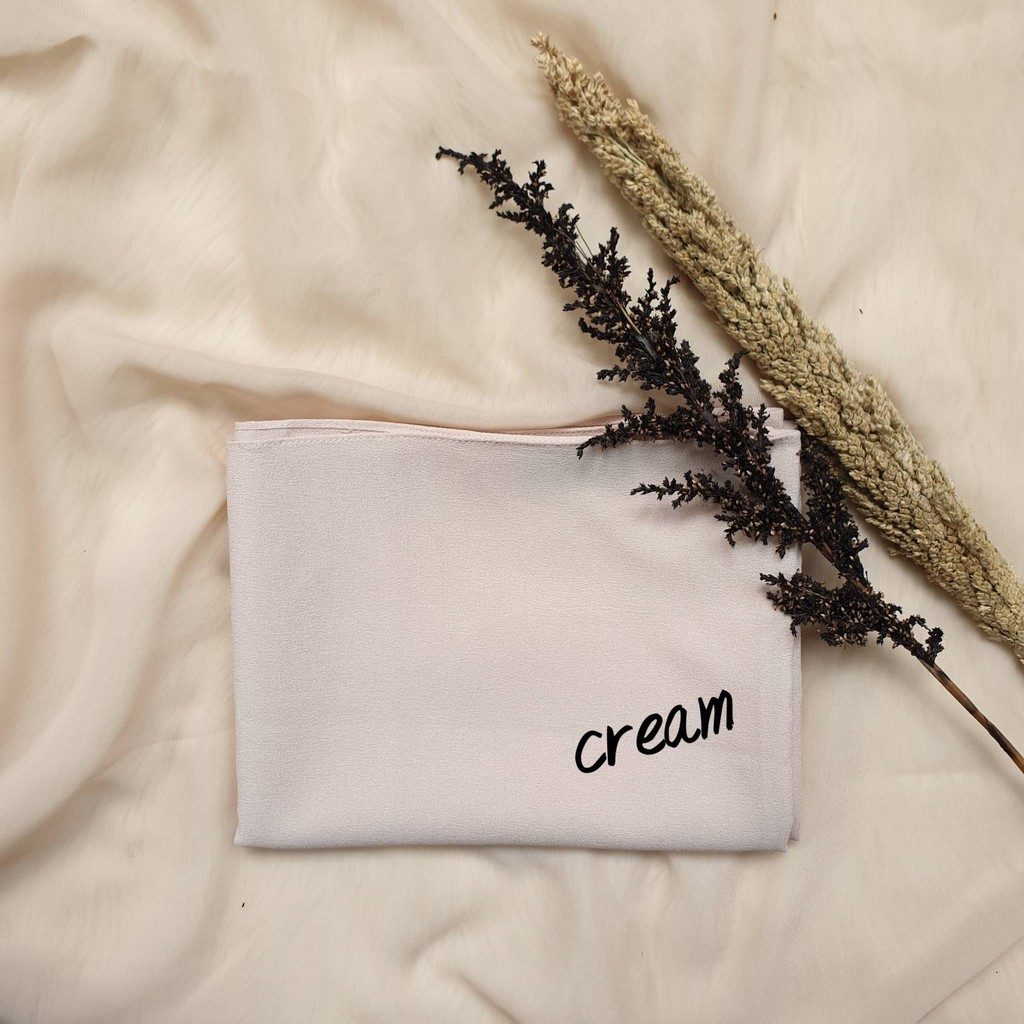 PROMO CUCI GUDANG Pashmina Diamond Stretch Italiano Ukuran 75x175 cm-Cream