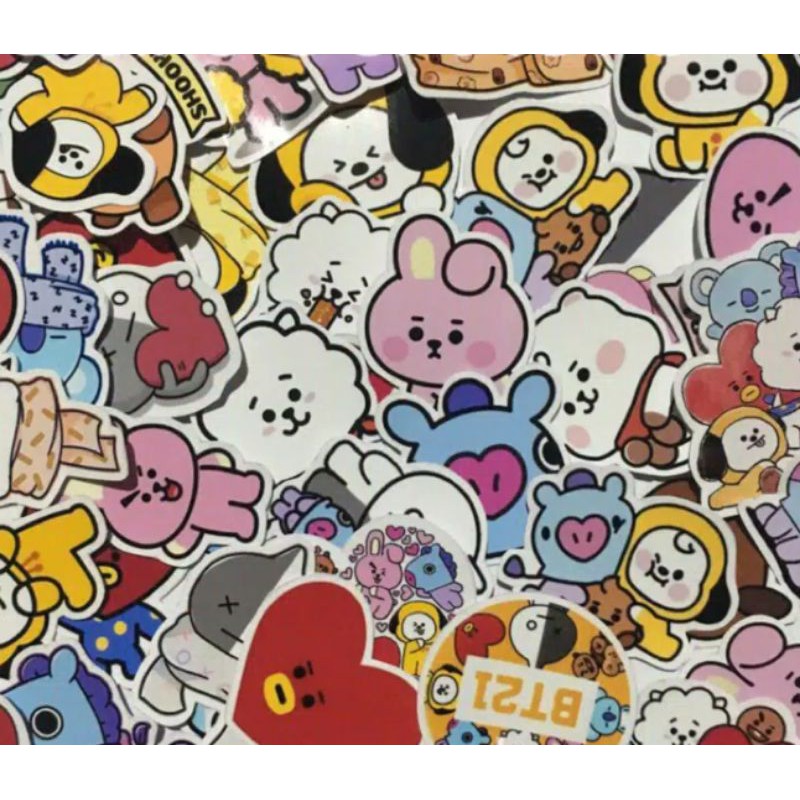 40Pcs Stiker Kpop Type A Decal Kpop BTS Bangtan Boys bt21 Kartun untuk Scrapbook