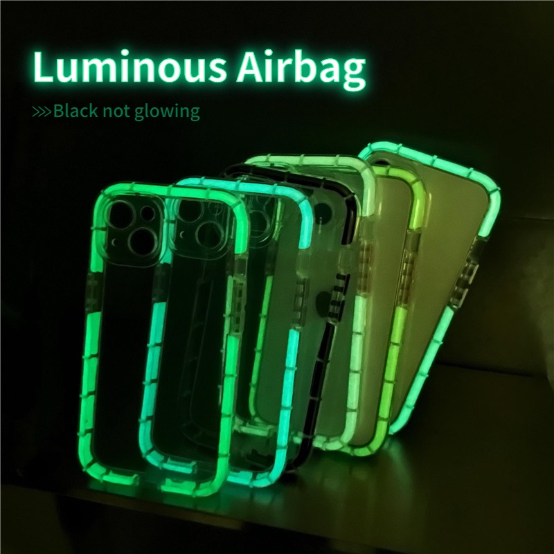 Soft Case Transparan Luminous Shockproof Cover iPhone 13 12 11 Pro X XS Max XR