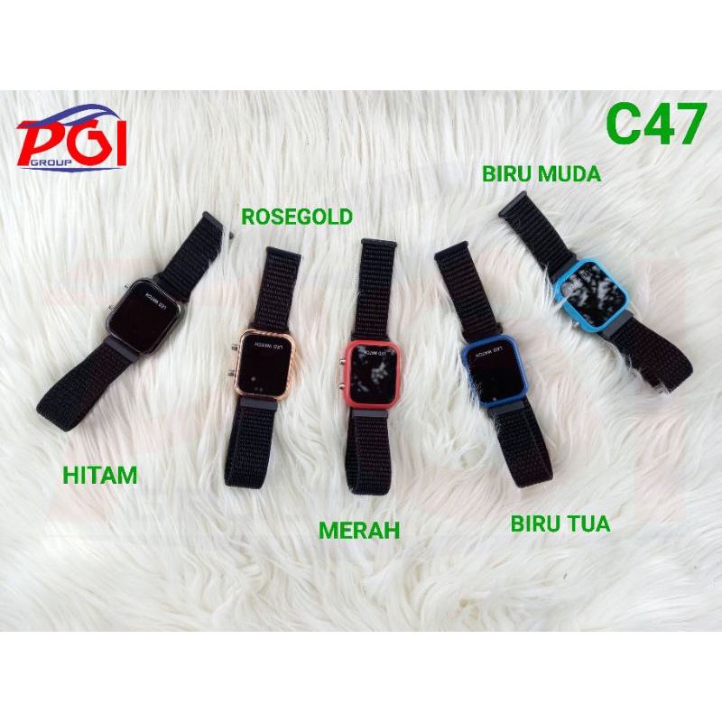 DC C ( C00047 ) JAM TANGAN LED TALI KANVAS DEWASA MODEL KOREA / ORIGINAL /TIDAK BISA MEMILIH