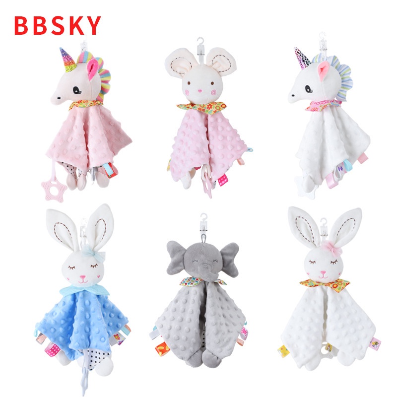 [BIG SALE] Kado Bayi Mainan Bayi Sapu Tangan Rattle Teether Gantungan Stroller Bahan Plush Baby Towel Toys Handuk