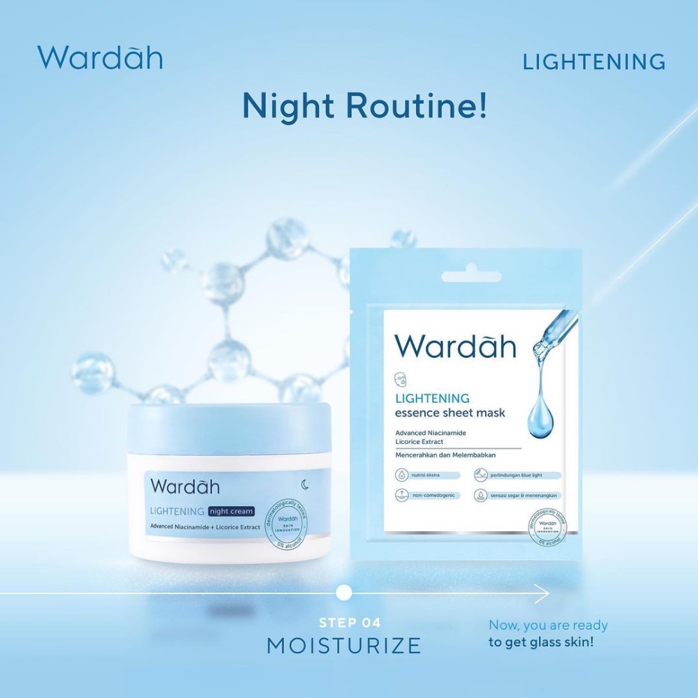 Wardah Lightening Series Day, Night Cream | Scrub | Toner | Sheet Mask | Clay Mask | Cleansing Milk | Serum ORIGINAL | Gentle Wash