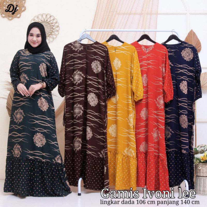 Gamis Ivoni Lee Katun Rayon Adem Lembut