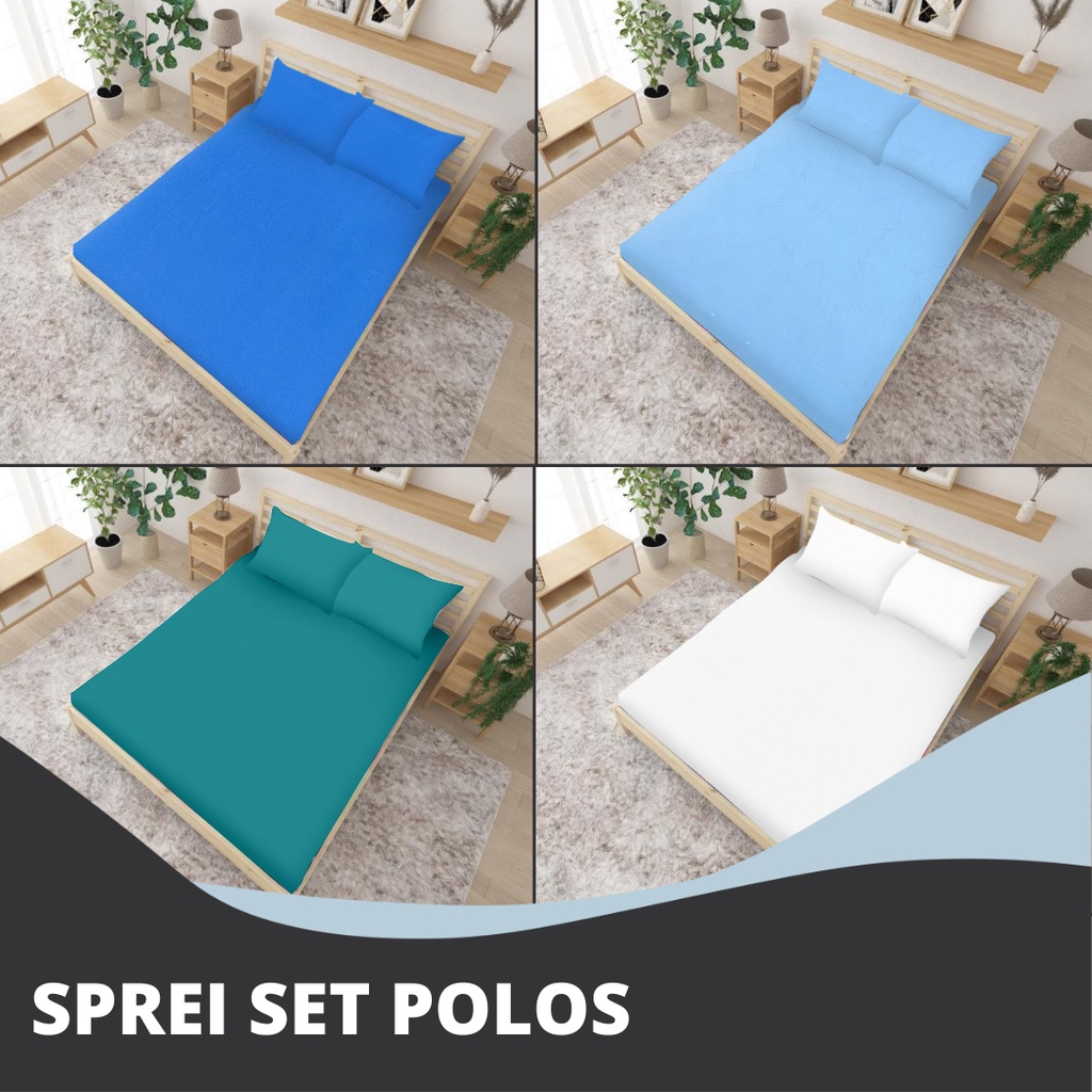 Sprei Set Polos Sandy Collection Ukuran Single (90 / 100 / 140) Banyak Warna II