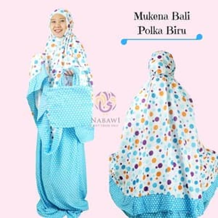 Diskon !!! Azurra Shop Mukena Mukenah Setelan Katun Bali Polkadot Warna Jumbo Oleh Oleh Haji Mukena