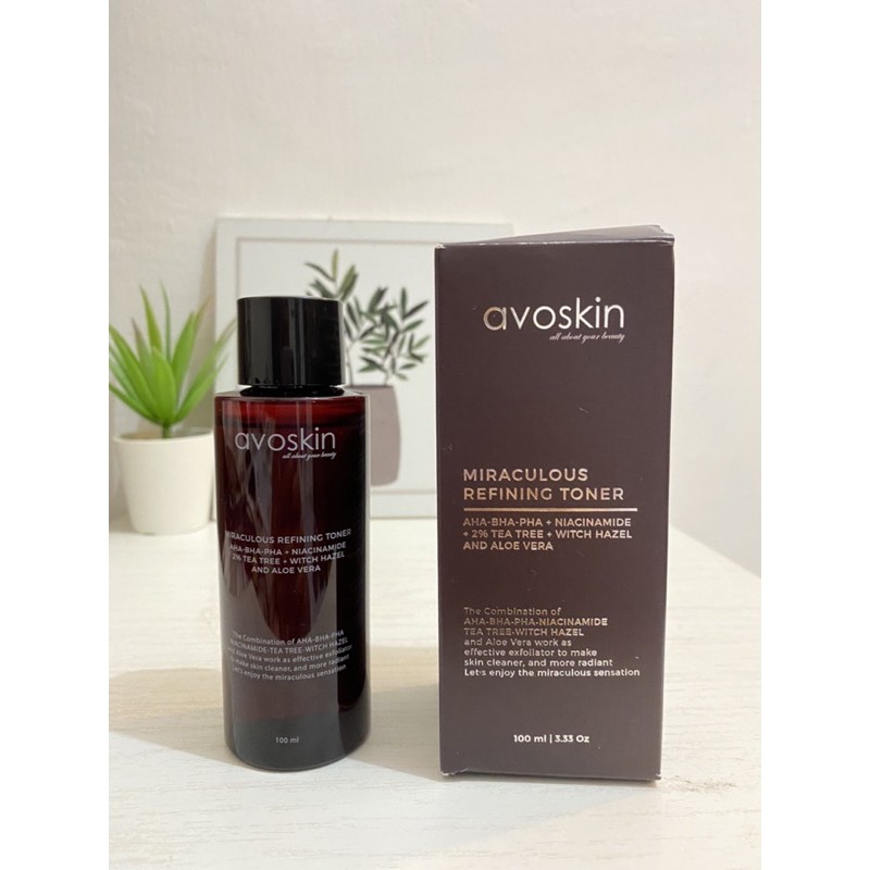 [PRELOVED] AVOSKIN MIRACULOUS REFINING TONER AHA BHA PHA FREE PRELOVED MASKER DAISY MILK 60gr