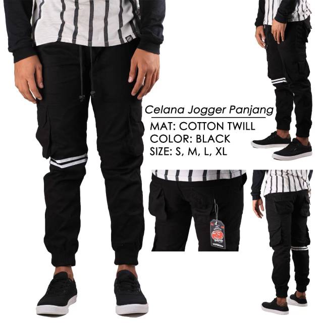 Celana jogger cargo panjang