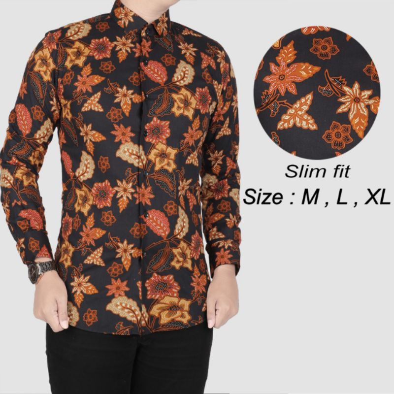 BAJU BATIK PRIA SLIM FIT MODERN DAN KEMEJA SLIMFIT MEWAH LENGAN PANJANG MIX CLOTHING CBL142