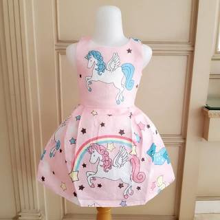 GA2688 ANGEL UNICORN DRESS PINK GAUN PESTA ANAK  ULANG 