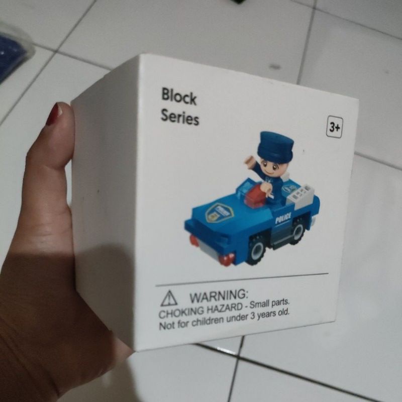 miniso building blocks series police patrol car mainan seperti lego mini