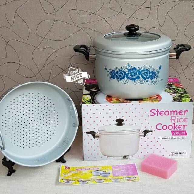 Panci steamer maspion/panvi kukusan maspion 24cm steamer rice cooker