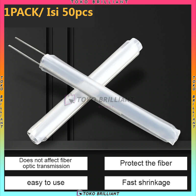 1 PACK ISI 50PCS Protector Protection Sleeve 2 Kawat Diameter Besar Fiber OpticPelindung sambungan fiber optik