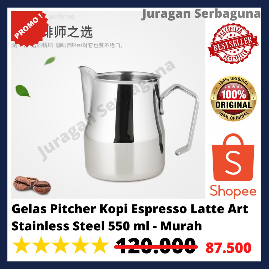 Gelas Pitcher Kopi Espresso Latte Art Stainless Steel 550 ml - Murah