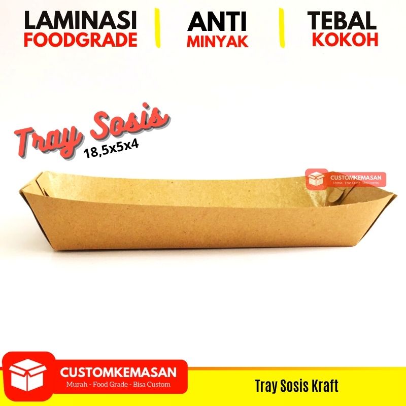 Paper Tray Sosis / Tray Sosis / Tray Hot Dog / Tray Hottang / Tray CornDog
