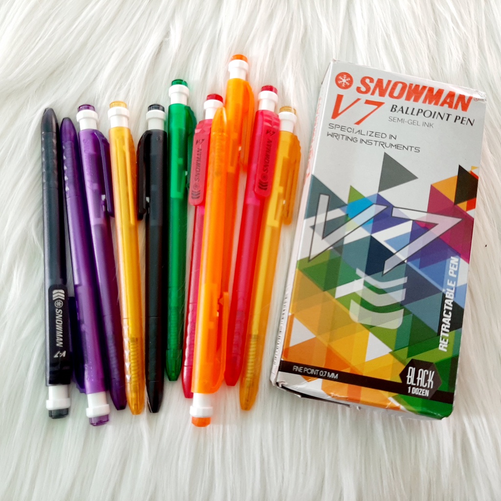 

(1 Pcs) pulpen snowman v7 / semi gel ink / ballpoint pen