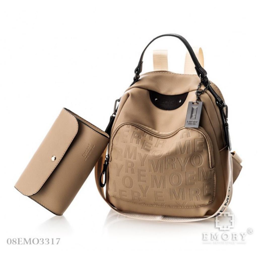 Tas 2in1 EMORY Original Tas Branded Wanita Ransel Wanita Tas Pungung Yans Collections 2