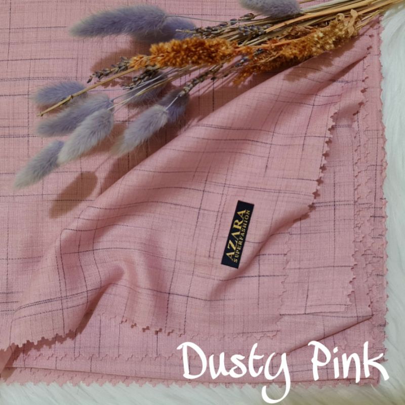 Hijab Segiempat Voal Waffle Laser Cut Sandy Morse 110X110 CM-Dusty Pink