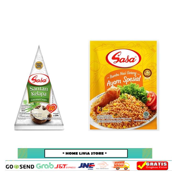 

Sasa Santan Cair 65 ml + Sasa Bumbu Nasi Goreng Ayam Spesial 20 gr
