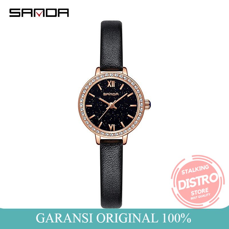 Jam Tangan Wanita SANDA 1095 Jam Tangan Analog Tali Kulit