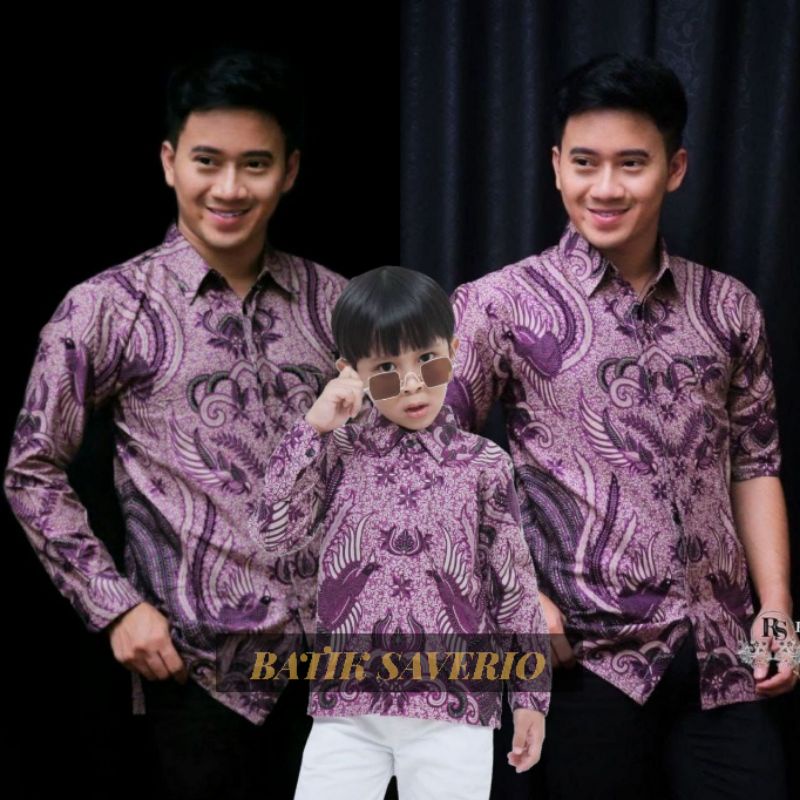 0BAJU BATIK COUPLE AYAH ANAK LENGAN PENDEK, BAJU BATIK PRIA IRONMAN UNGU, BAJU ANAK COWOK COUPLE AYA