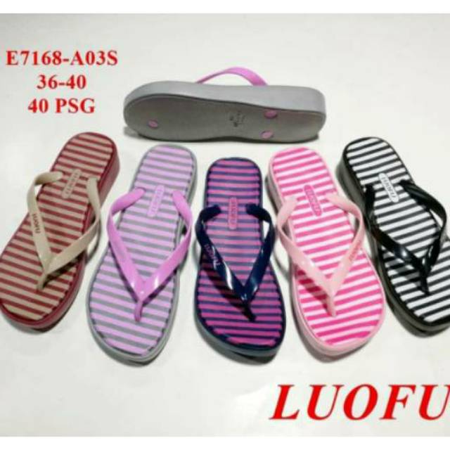  Sandal  Jepit  Wedges LUOFU  E7168 Shopee Indonesia