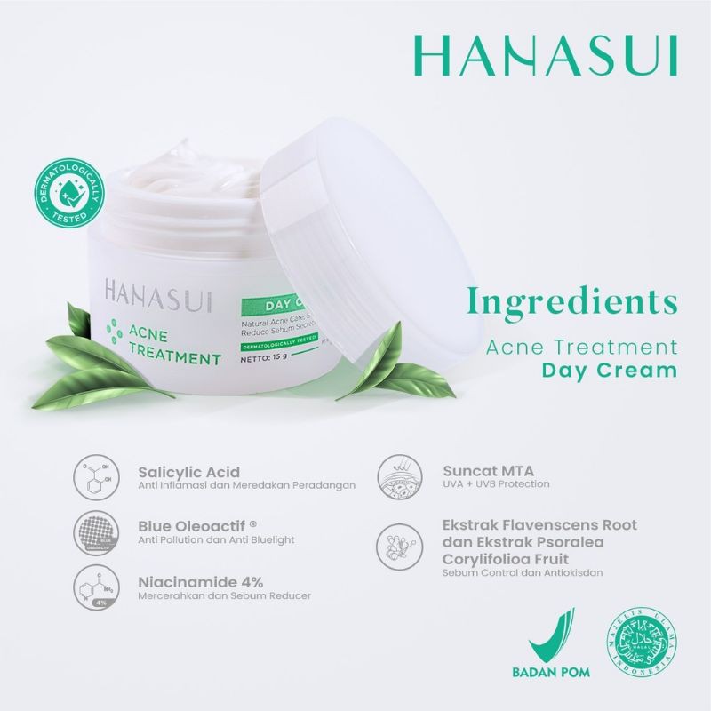 Hanasui Acne Treatment Series | Day Cream | Night Cream | Spot Gel 15gr | Essence 100ml | Gentle Cleanser 60gr