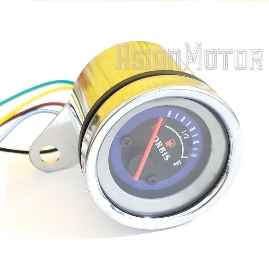 Meteran Bensin Penunjuk Pengukur Bensin Fuel Meter Bensin Orbis Jarum LED Ampere Amper Bensin Analog LED Universal Bisa Untuk Semua Motor