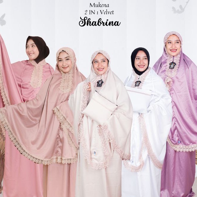 Mukena Dewasa FELISHA - Mukena Dewasa 2In1 Premium Sutra Velvet Resleting Travelling Ponco By Shabri