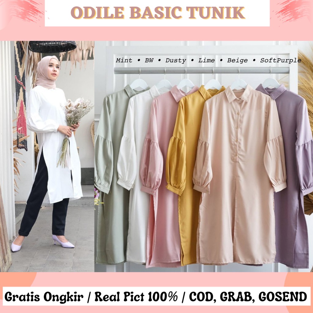 ODILE BASIC TUNIK / TUNIK POLOS / TUNIC / ATASAN KERJA