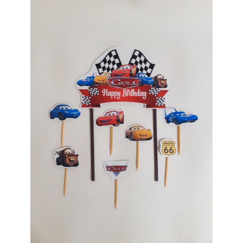 TOPPER THE CARS / TOPPER KUE CARS / CAKE TOPPER CARS / TOPPER HAPPY BIRTHDAY