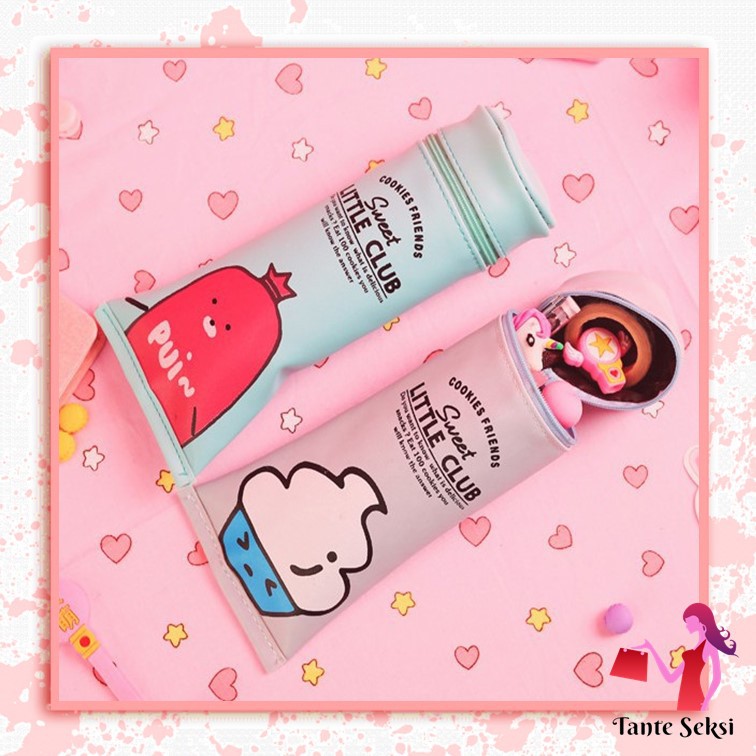 

Tempat Pensil Snack Cookies Friends Sweet Little Club Pencil Case Pouch Bag Organizer Unik