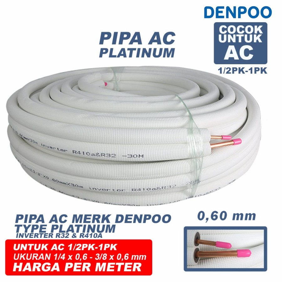 PIPA AC DENPOO PER ROLL (30 METER ) COCOK UNTUK 1/2 - 1PK SEMUA MEREK AC