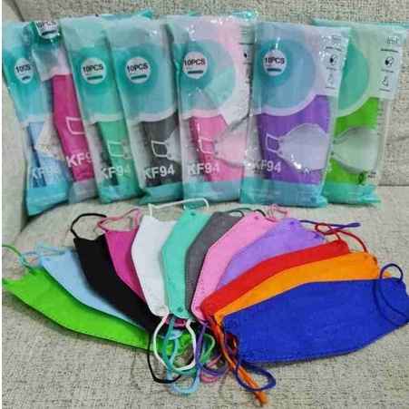 Masker KF94 10pcs Warna Disposable Facemask Mask KF 94 EVO 3D 4 Layer 10 pcs per bag