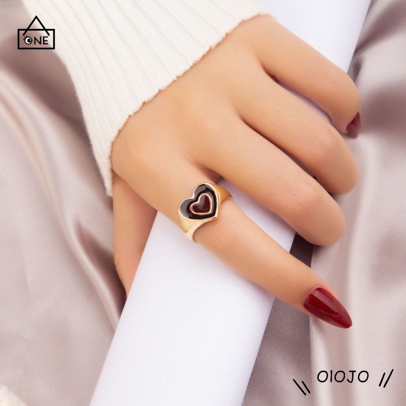 Ready stock❤️1PCS Aksesoris Fashion Cincin Pasangan Cinta Adjustable Korea