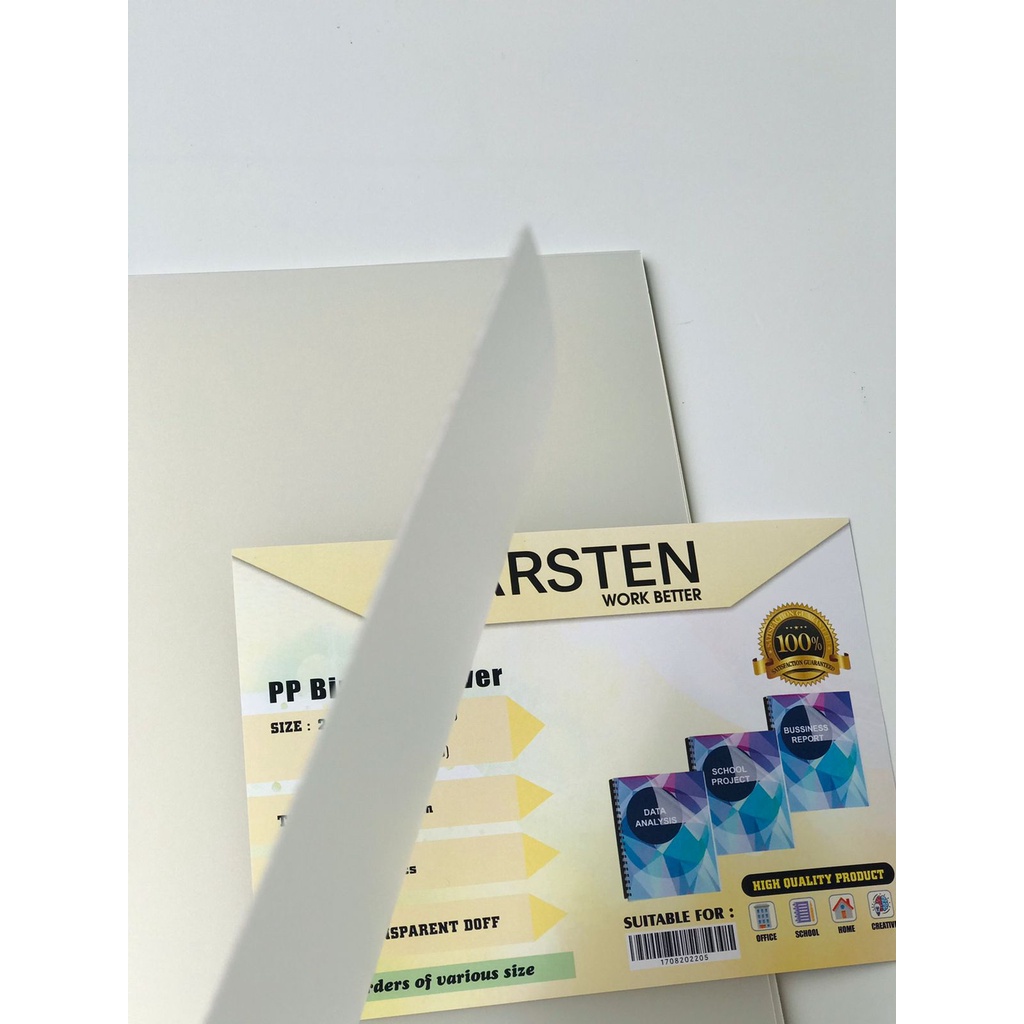

HJK Mika Cover jilid PP Pasir doff Transparan tebal 0.70 mm F4 isi 10 lembar