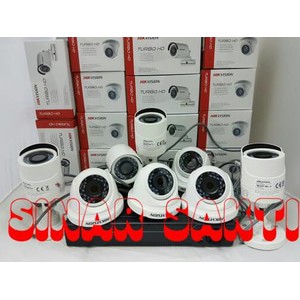 PAKET CAMERA CCTV HIKVISION 8CH 8 CAMERA 2MP 1080p TURBO HD ( Komplit Tggl Pasang )