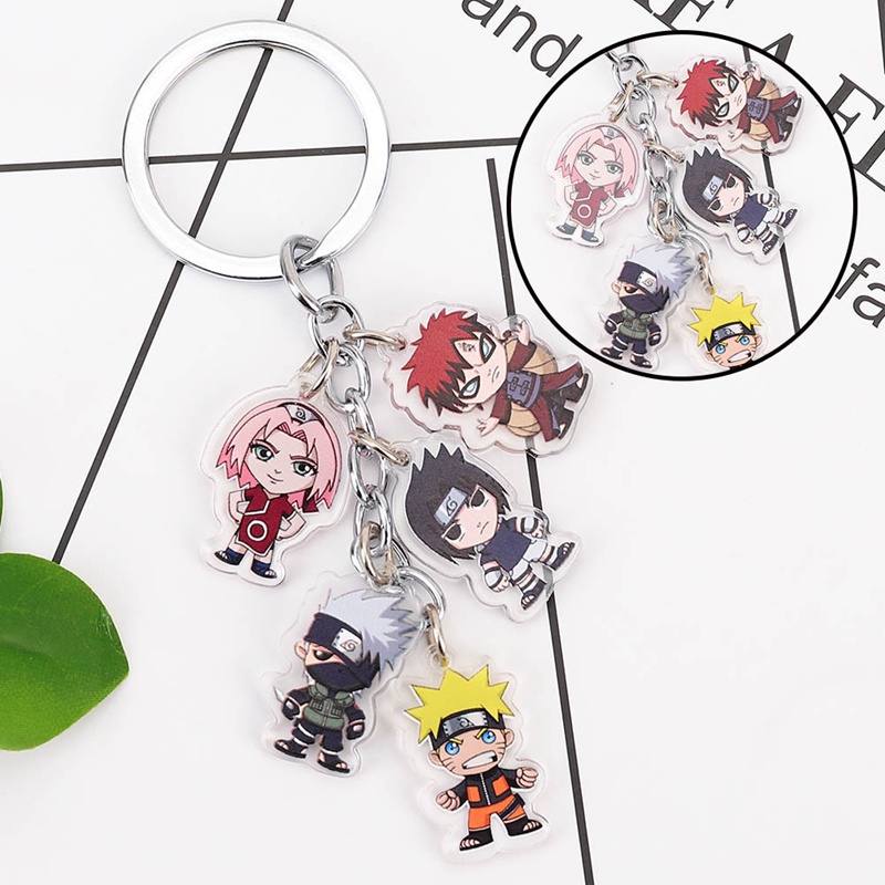 Gantungan Kunci Desain Anime Naruto Sakura Kakashi Itachi Bahan Metal Akrilik untuk Mobil/Tas