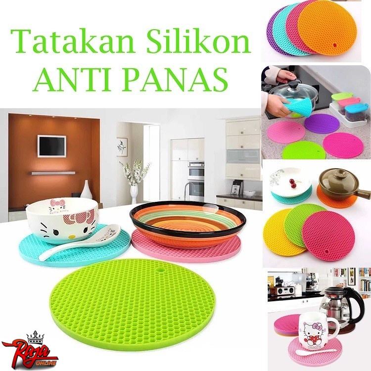 TM49-Tatakan Alas Panci Coaster Anti Slip Spill Tahan Panas Bahan Silicone