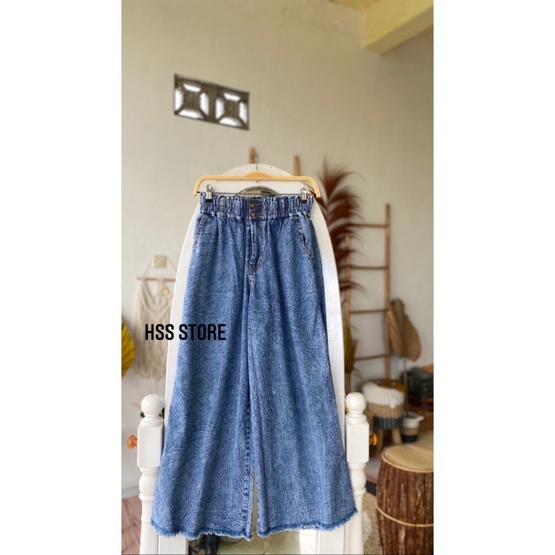 ZOLZA KULOT JEANS JUMBO SNOW // KULOT JEANS WANITA PINGGANG KARET