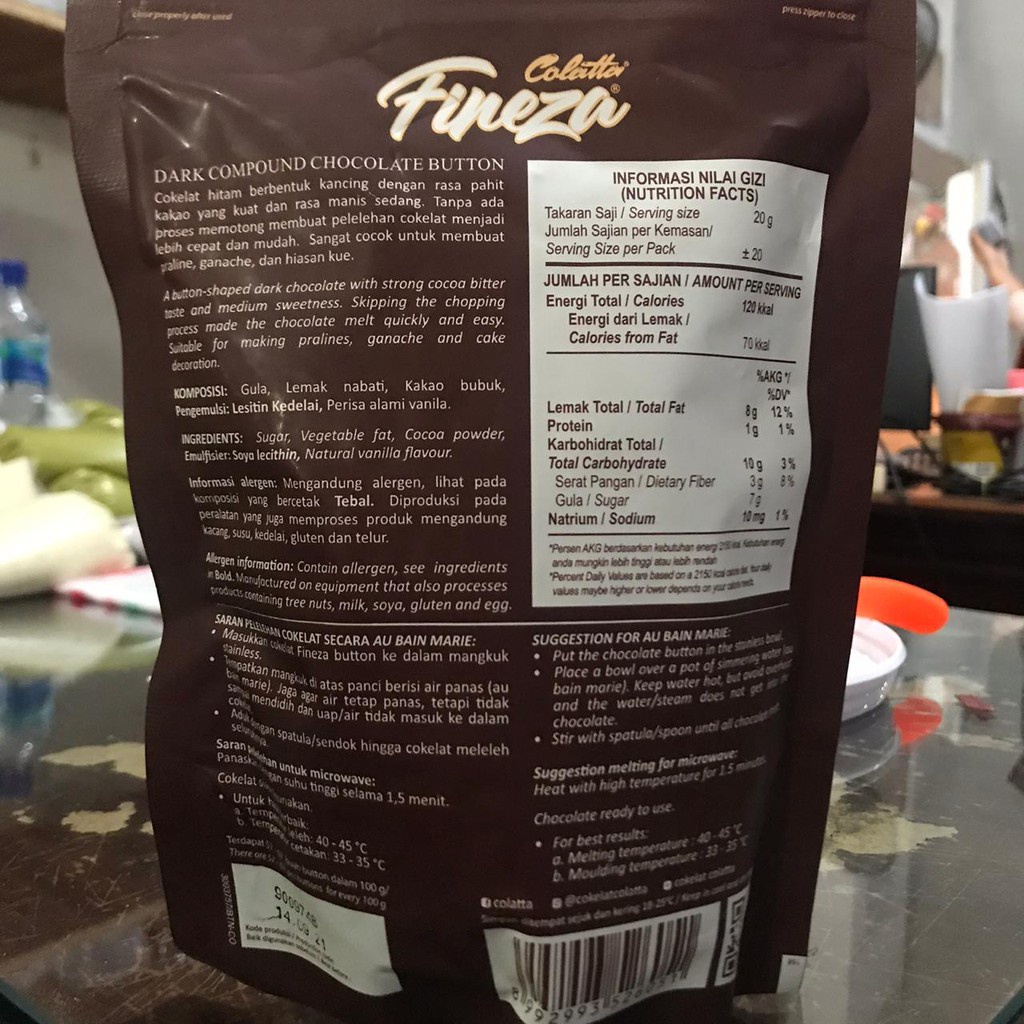 

Coklat Colatta - Colatta Fineza Chocolate Button 400gr