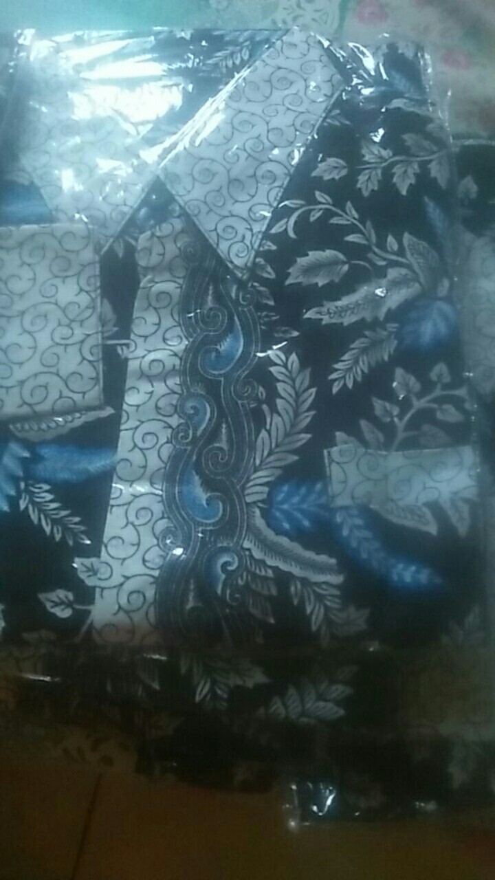 Kemeja Batik Pria - Katun Motif Blarak Biru - Style Casual & Trendy M L Xl Mazka Batik