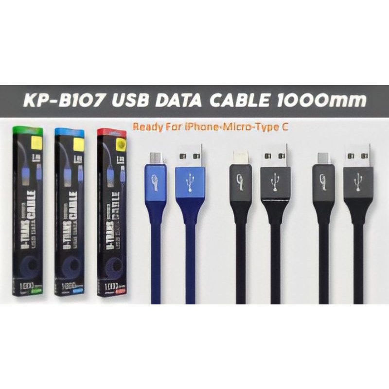 KD PRO KABEL DATA CHARGER FOR MICRO DAN LIGHTNING KP-B107 KP-B105