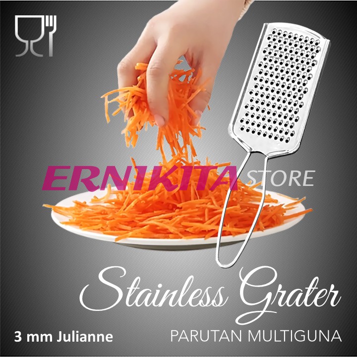 GRATER PARUTAN KEJU STAINLESS STEEL SERBAGUNA - Bonus Kuas Kue
