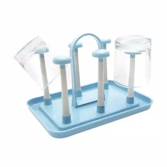 Tempat Gelas 6 Set /  Wadah Gelas Plastik / Rak Gelas / Stand Gelas
